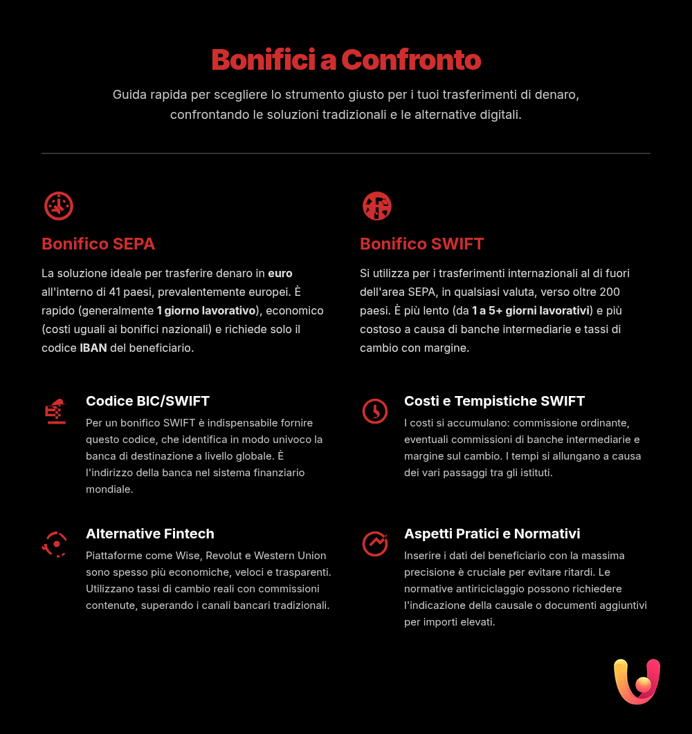 International Wire Transfers: A Complete Guide to SEPA and SWIFT for Foreigners - Summary Infographic