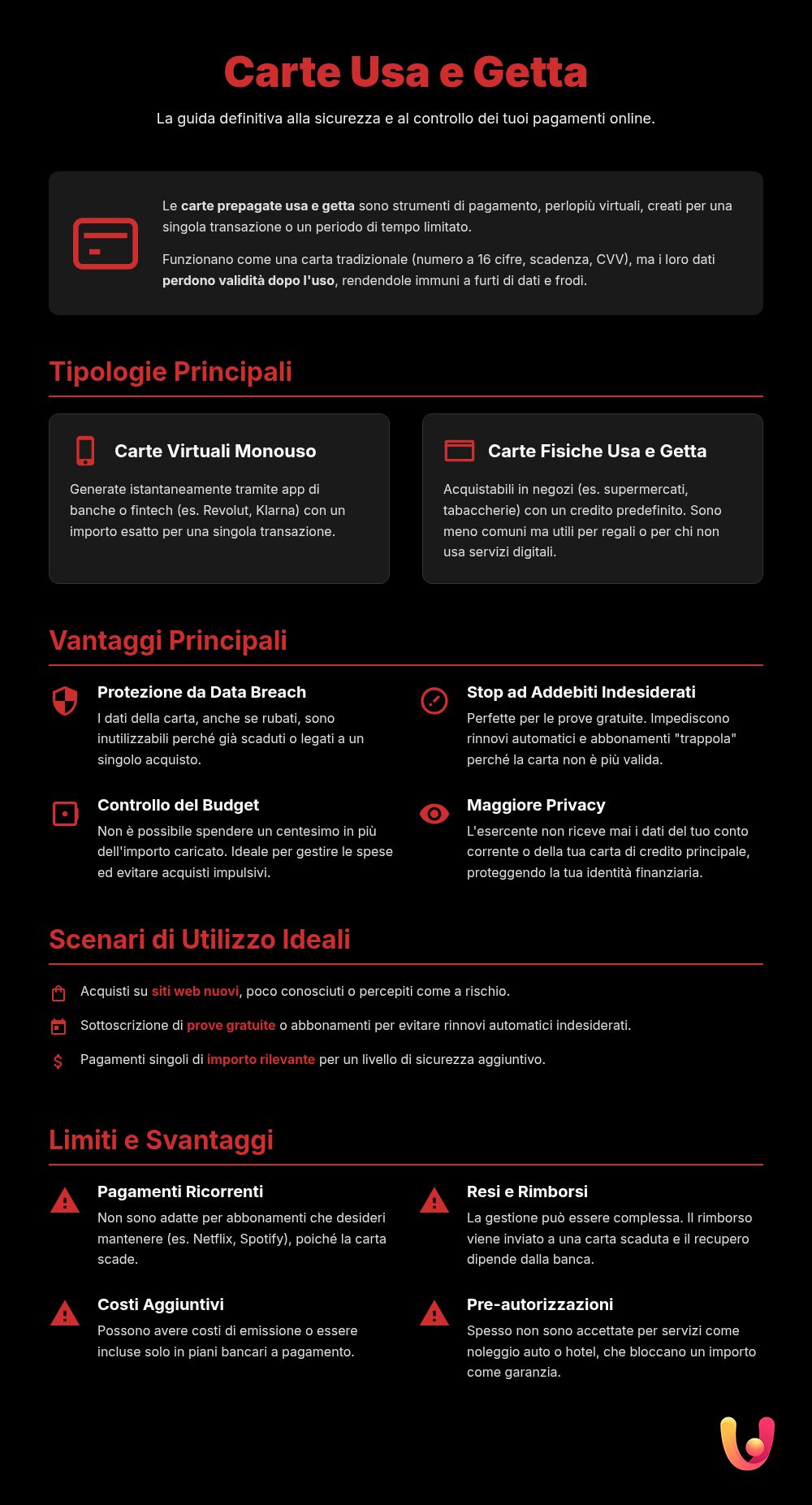 Carduri de Unică Folosință: Securitate Maximă pentru Plăți Unice - Infografic rezumativ