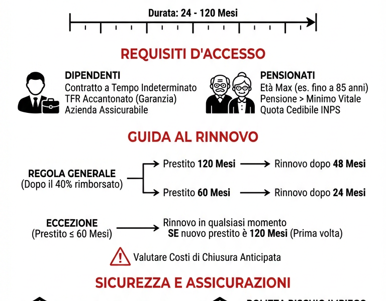 Infografica: Cessione del Quinto: Requisiti e Guida al Rinnovo