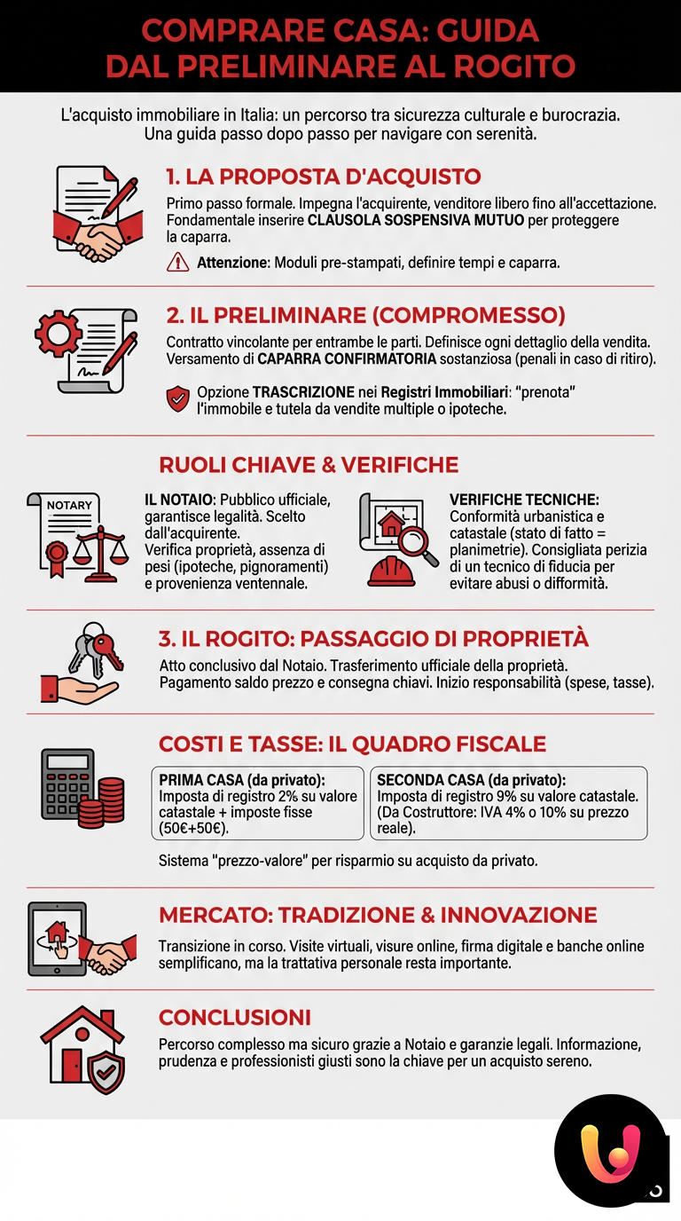 Comprare Casa: Guida dal Preliminare al Rogito - Infografica riassuntiva