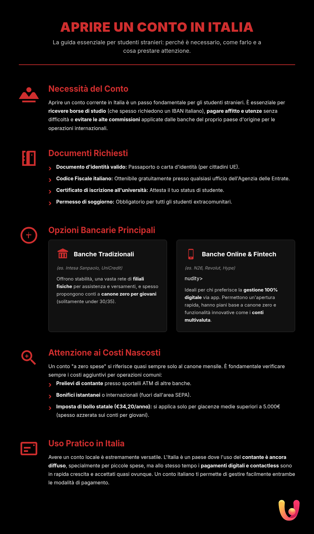 Foreign Student Bank Account: Zero-Fee Options - Summary Infographic