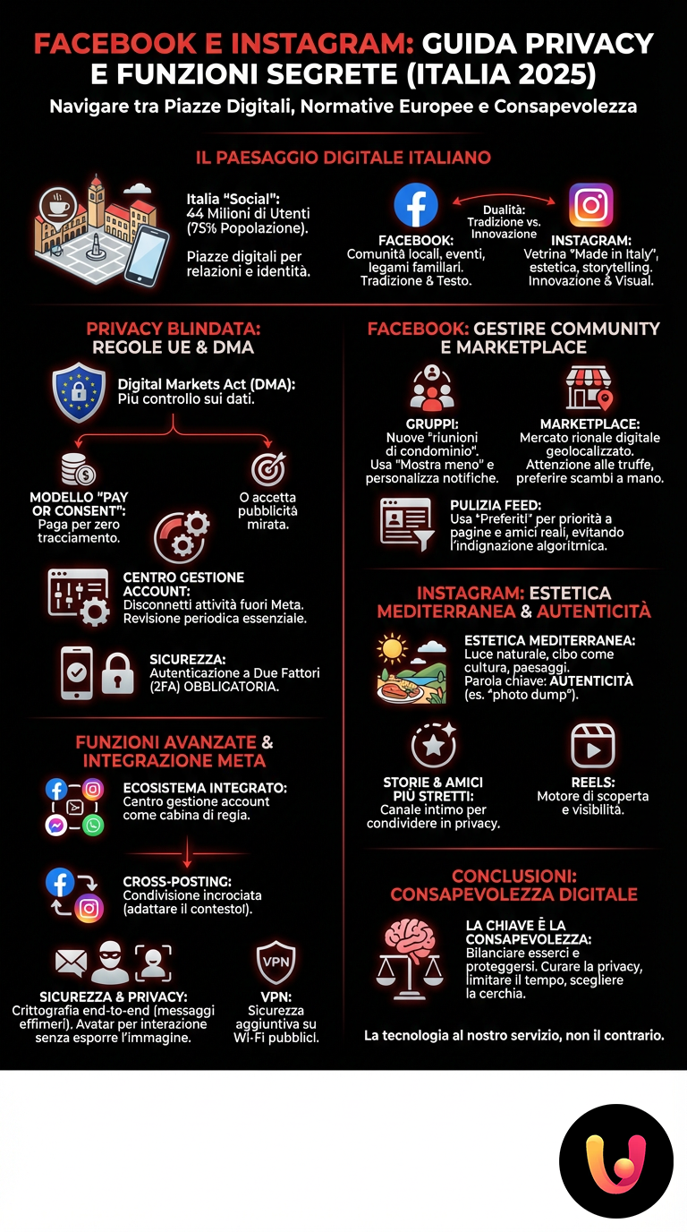 Facebook and Instagram: A Guide to Privacy and Secret Features - Summary Infographic