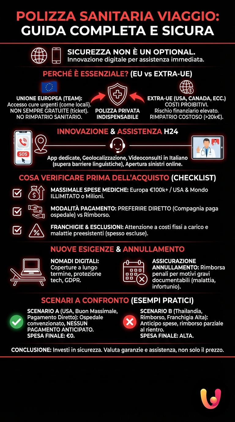 Polizza Sanitaria Viaggio: Guida Completa e Sicura - Infografica riassuntiva