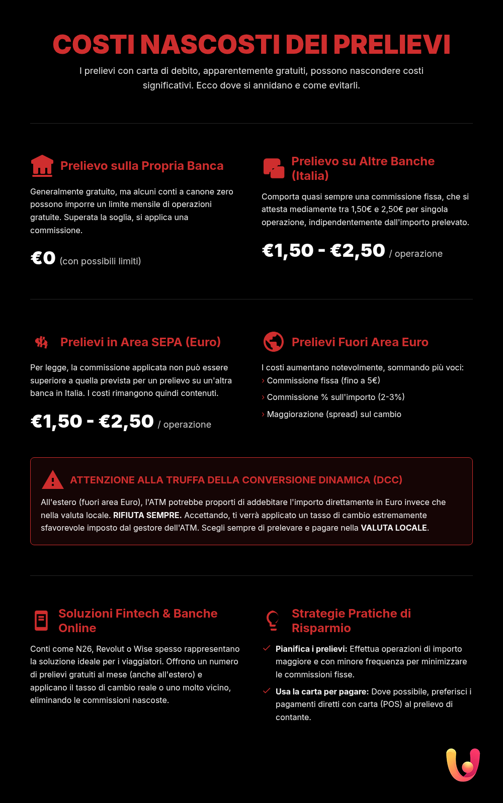 Levantamentos Multibanco: os custos ocultos e como não os pagar - Infográfico de resumo