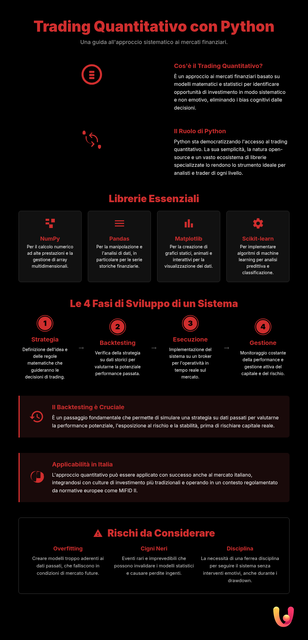 Python for Finance: A Guide to Quantitative Trading - Summary Infographic