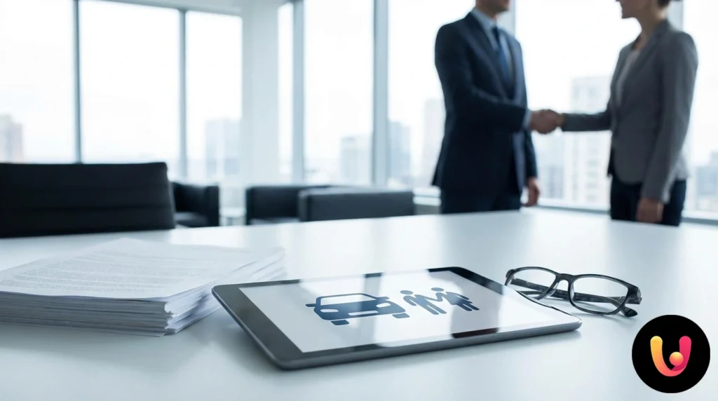 Autoschl&uuml;sselbund auf einem gedruckten Versicherungsvertrag