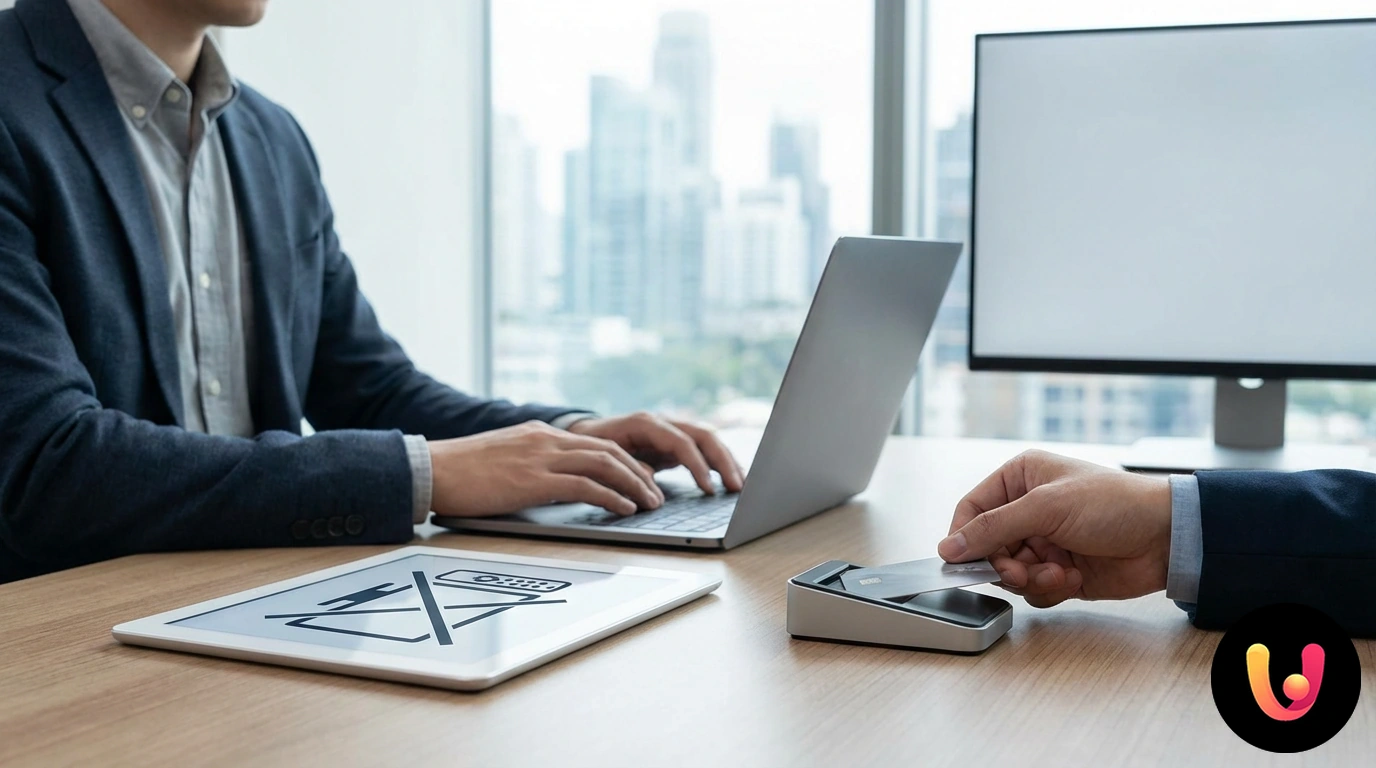 Mão a assinar um formulário de cancelamento de subscrição de televisão ao lado de um comando