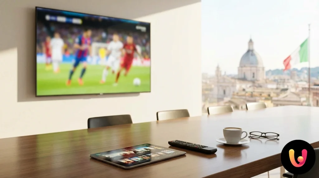 Streaming Legale 2025: Guida a Sport, Cinema e Costi Schermo smart tv con interfaccia di selezione per app di streaming sportivo e cinematografico