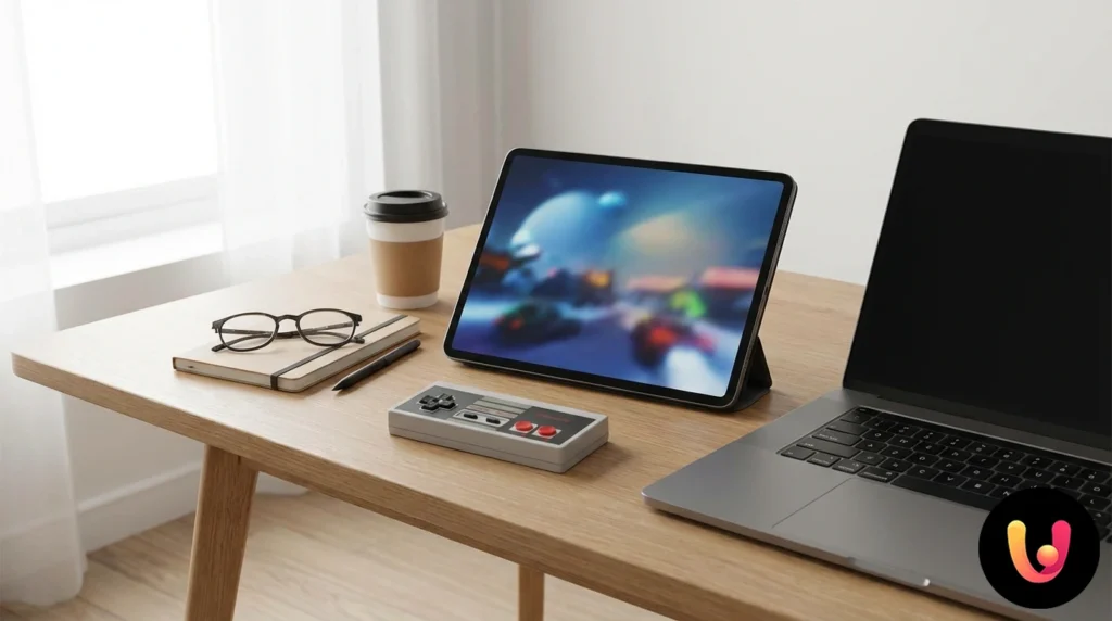 Interfaccia dell'emulatore psx4iphone su schermo iphone con controlli virtuali e menu di configurazione