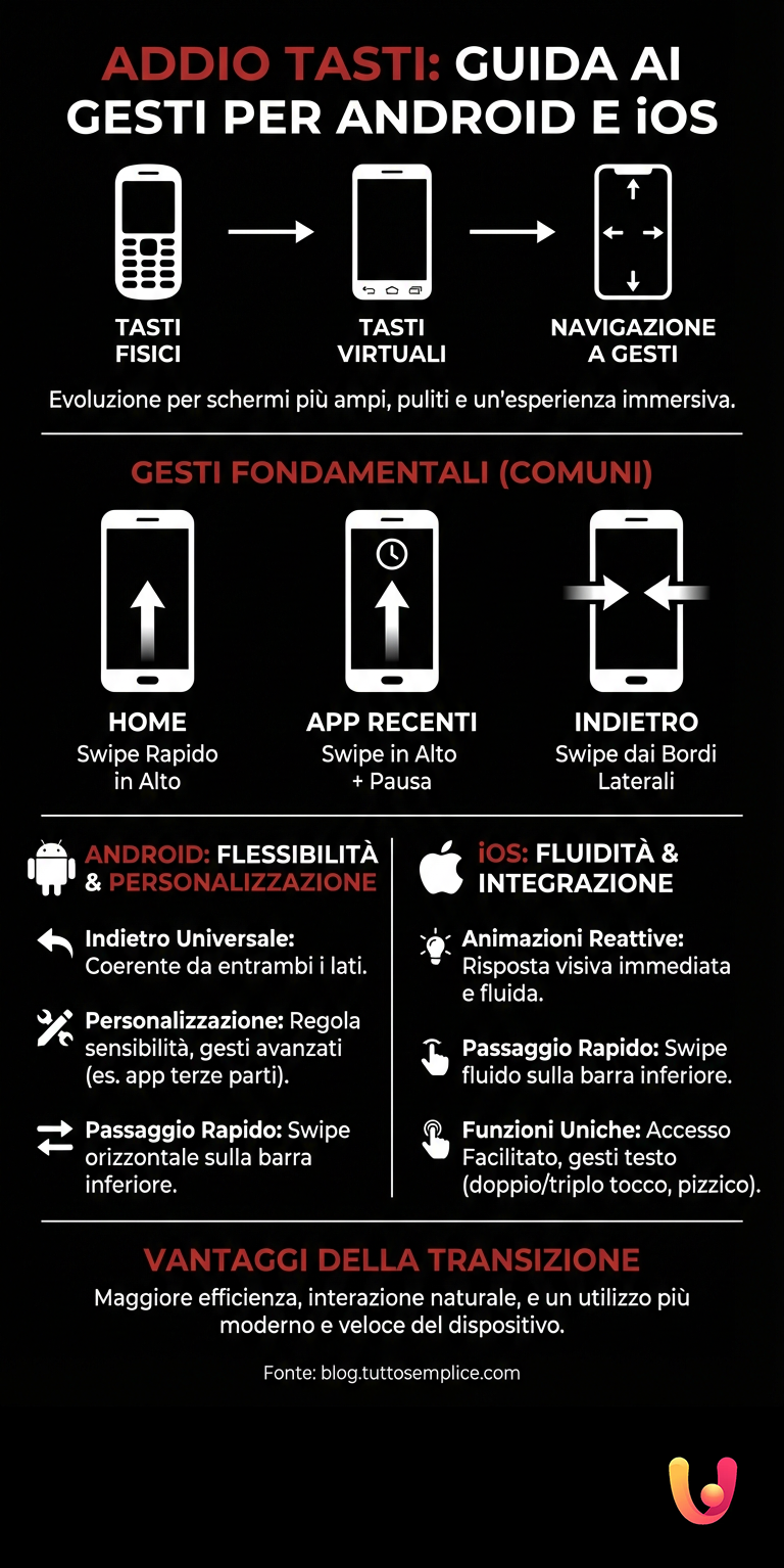 Infografia: Adeus Botões: O Guia de Gestos para Android e iOS Adeus Botões: O Guia de Gestos para Android e iOS - Infografia resumida