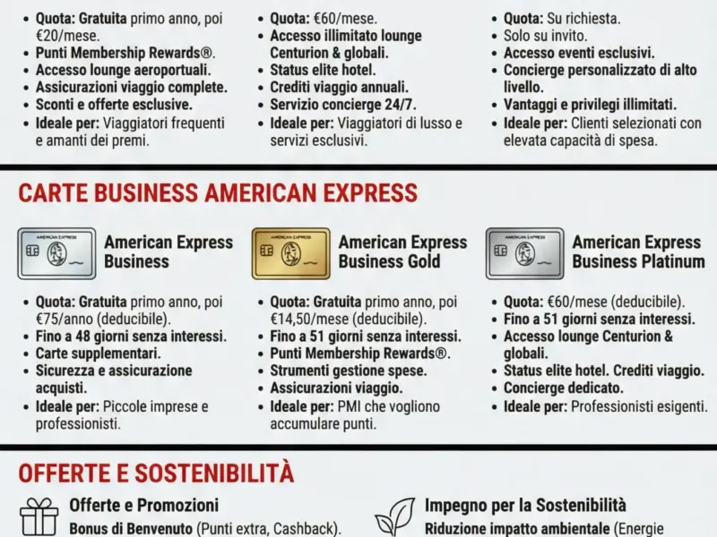Infografica: American Express:&nbsp;Guida Completa alle Carte di Credito