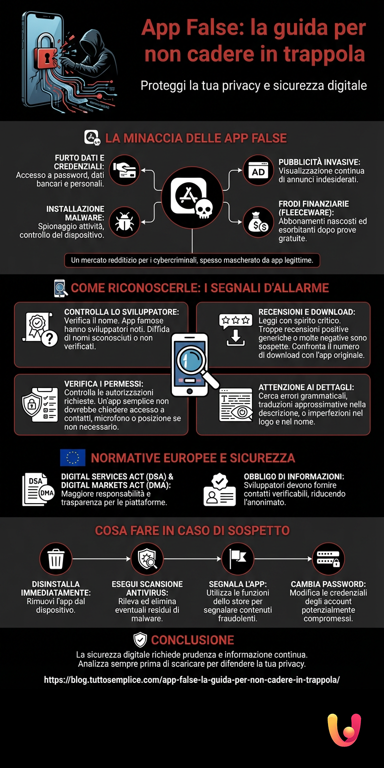 Apps Falsas: o guia para n&atilde;o cair na armadilha - Infografia de resumo