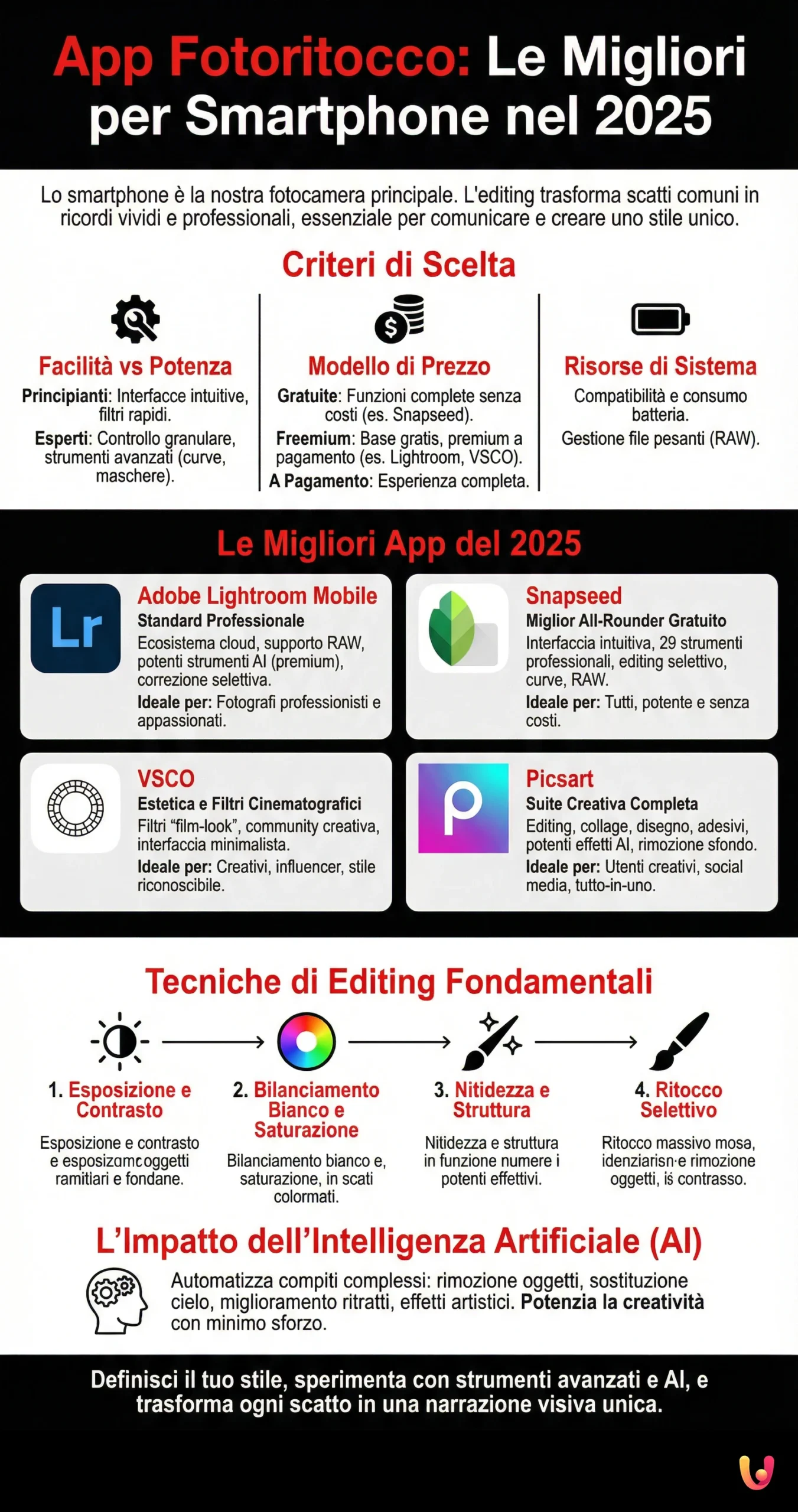 Fotobearbeitungs-Apps: Die besten f&uuml;r Smartphones im Jahr 2025 - Zusammenfassende Infografik