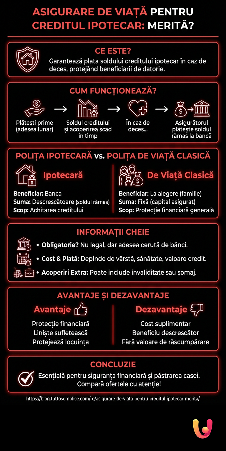 Asigurare de viață pentru creditul ipotecar: merită? - Infografica riassuntiva