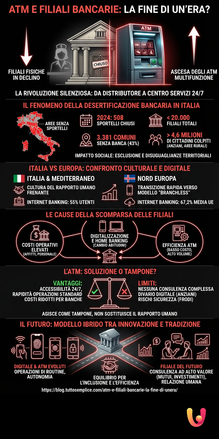 ATM e filiali bancarie: la fine di un'era? - Infografica riassuntiva