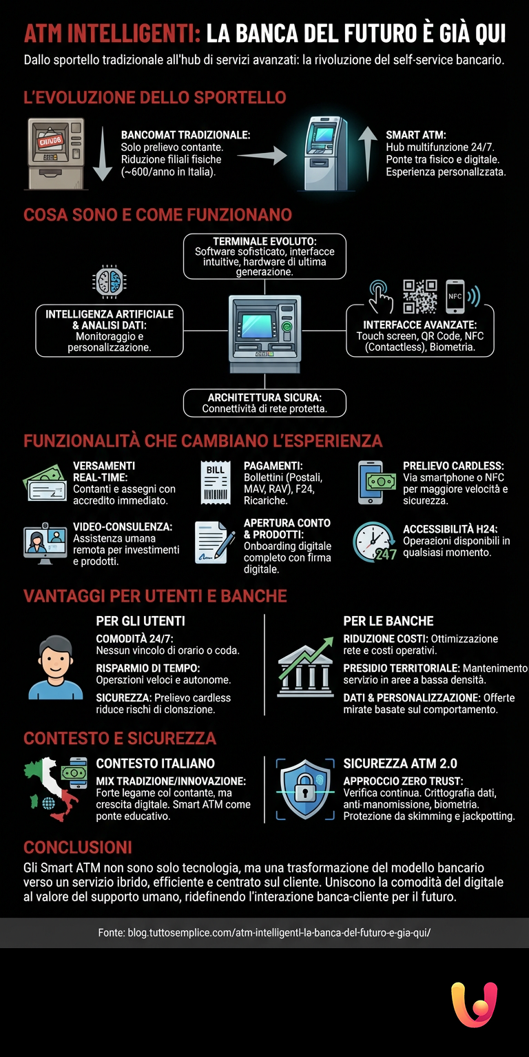 ATM Intelligenti: la banca del futuro &egrave; gi&agrave; qui - Infografica riassuntiva