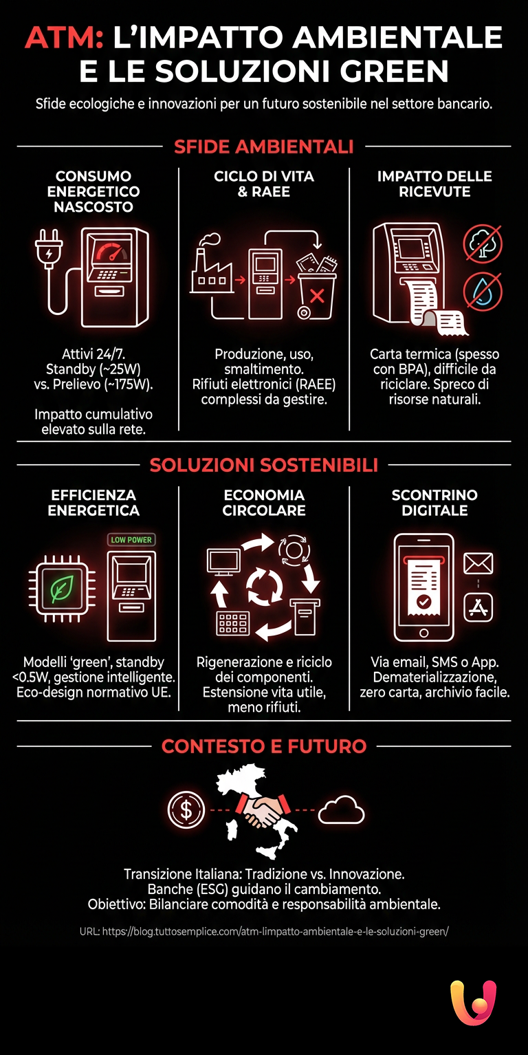 ATM: l'impatto ambientale e le soluzioni green - Infografica riassuntiva