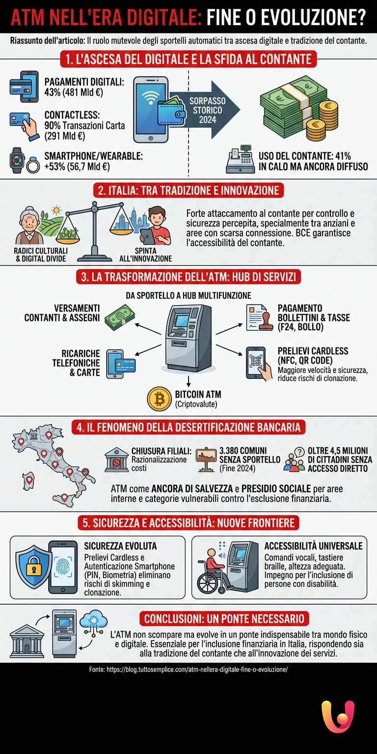 ATM nell'era digitale: fine o evoluzione? - Infografica riassuntiva