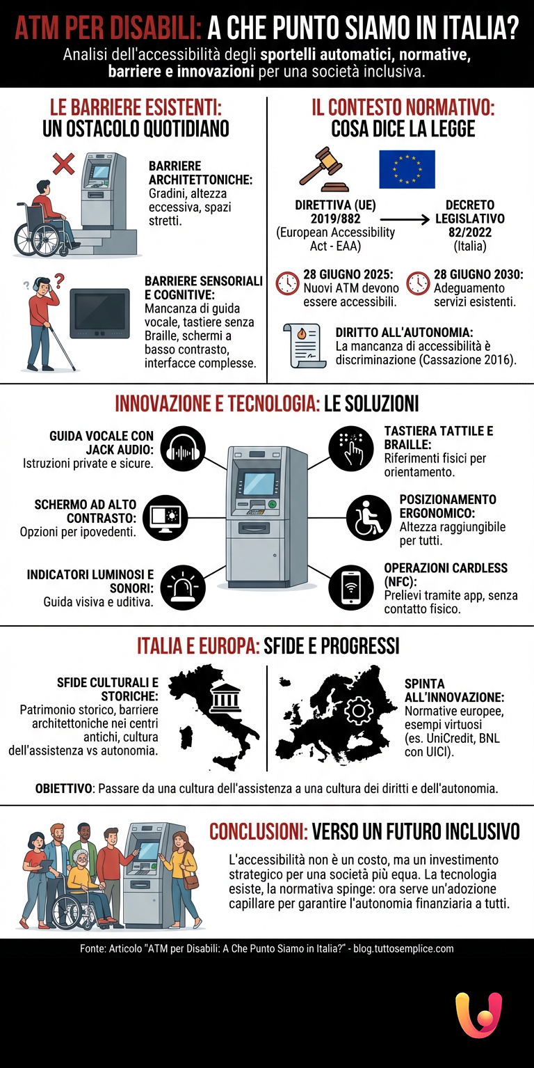 ATM per Disabili: A Che Punto Siamo in Italia? - Infografica riassuntiva