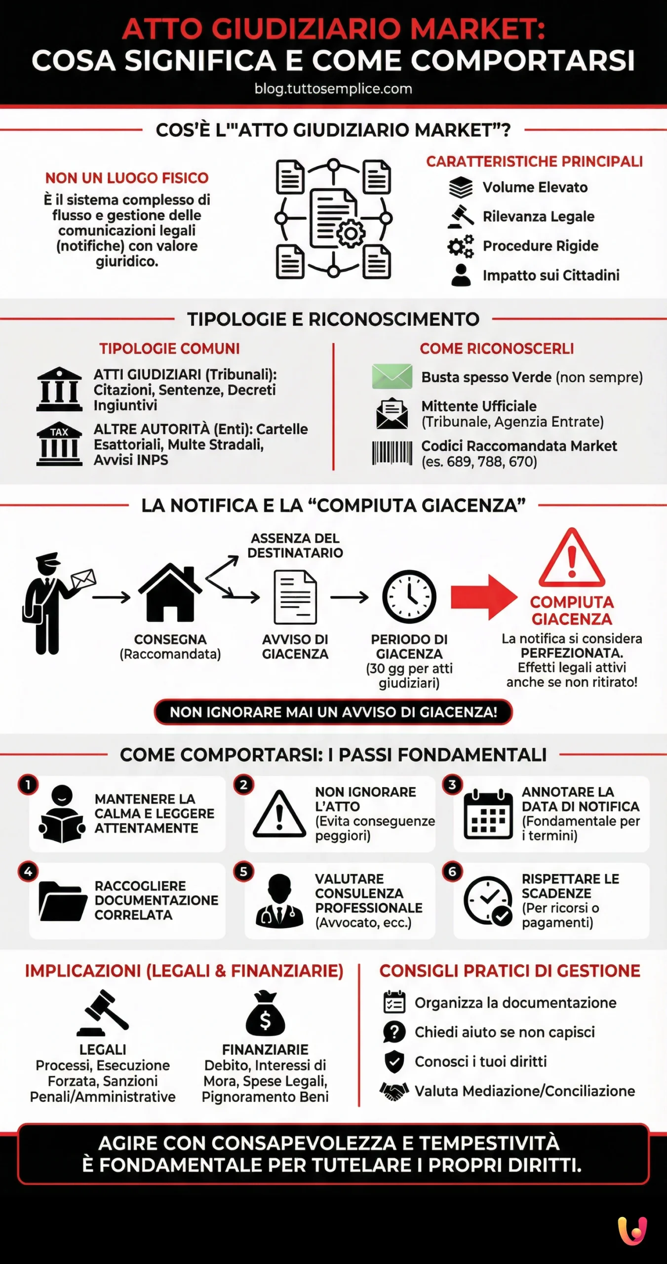 Atto Giudiziario Market: Cosa significa e Come comportarsi - Infografica riassuntiva