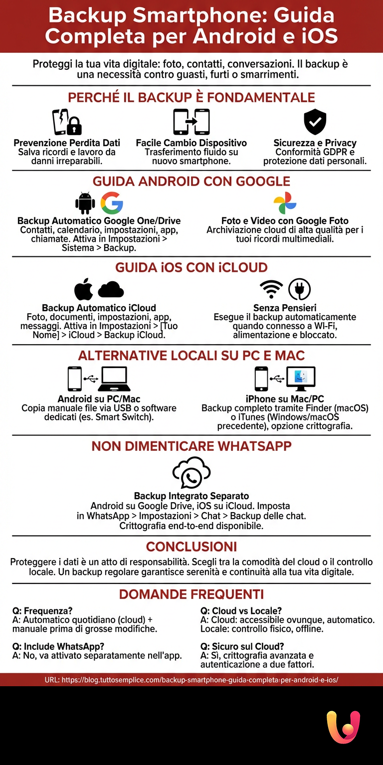 Sauvegarde Smartphone : Guide Complet pour Android et iOS - Infographie r&eacute;capitulative