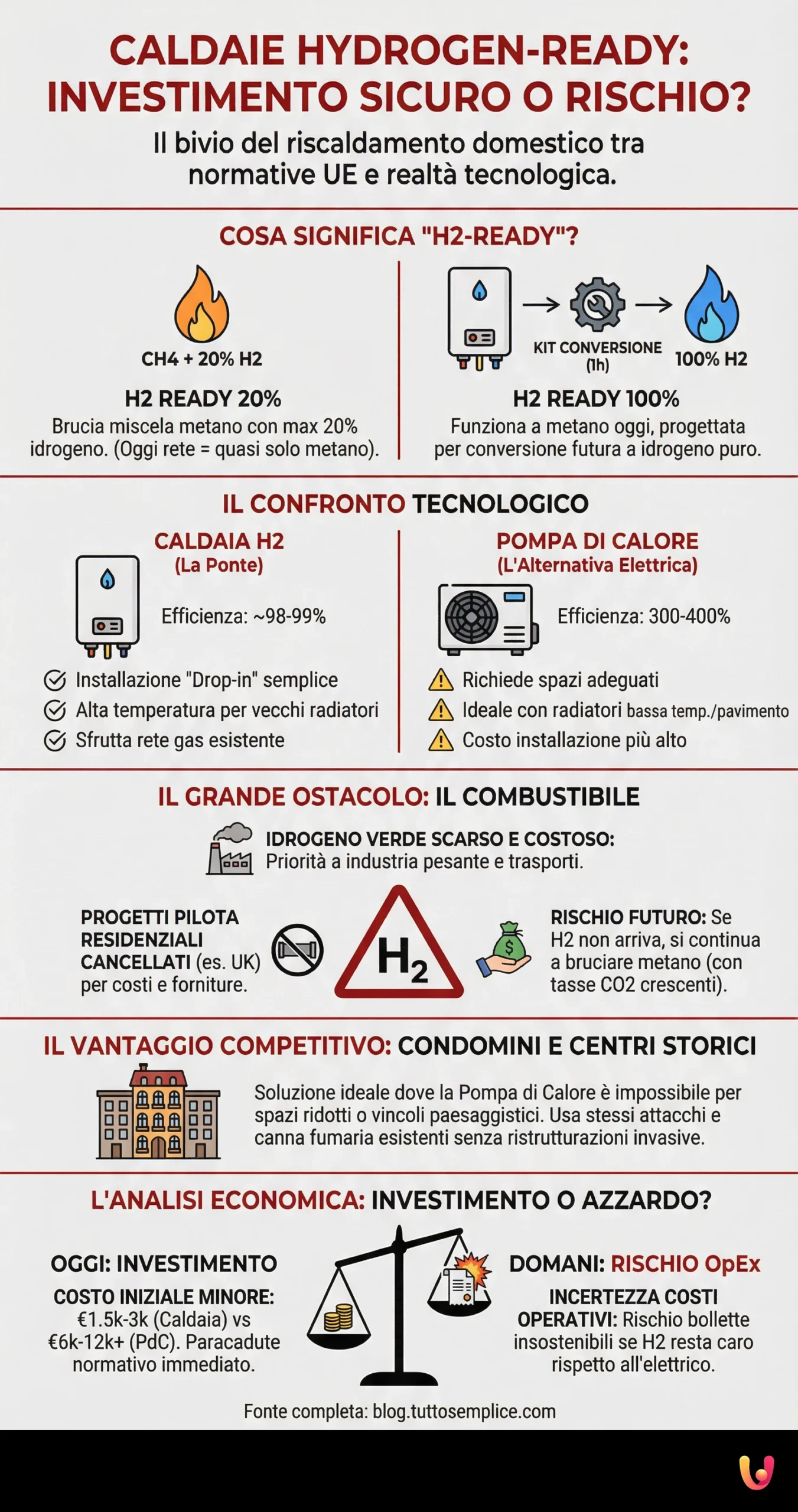 Caldaie Hydrogen - Ready: Investimento Sicuro o Rischio? - Infografica riassuntiva