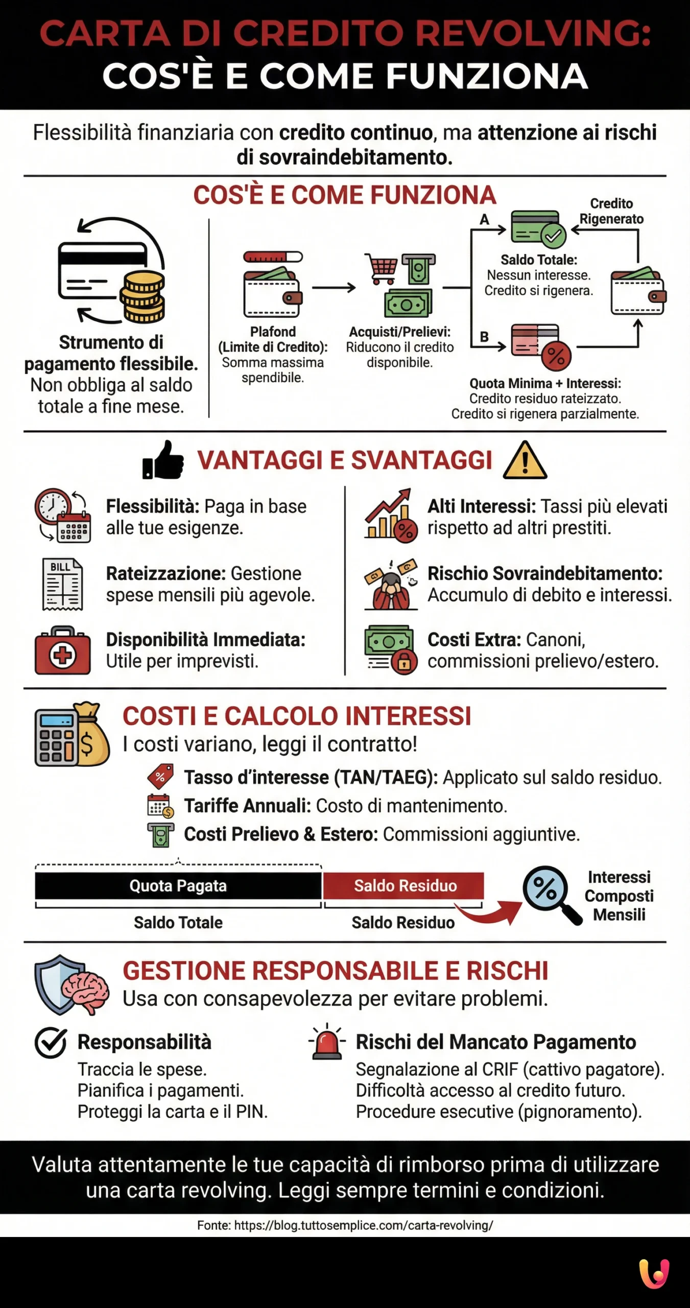Infografik: Revolving-Kreditkarte: Was ist das und wie funktioniert sie Revolving-Kreditkarte: Was ist das und wie funktioniert sie - Zusammenfassende Infografik