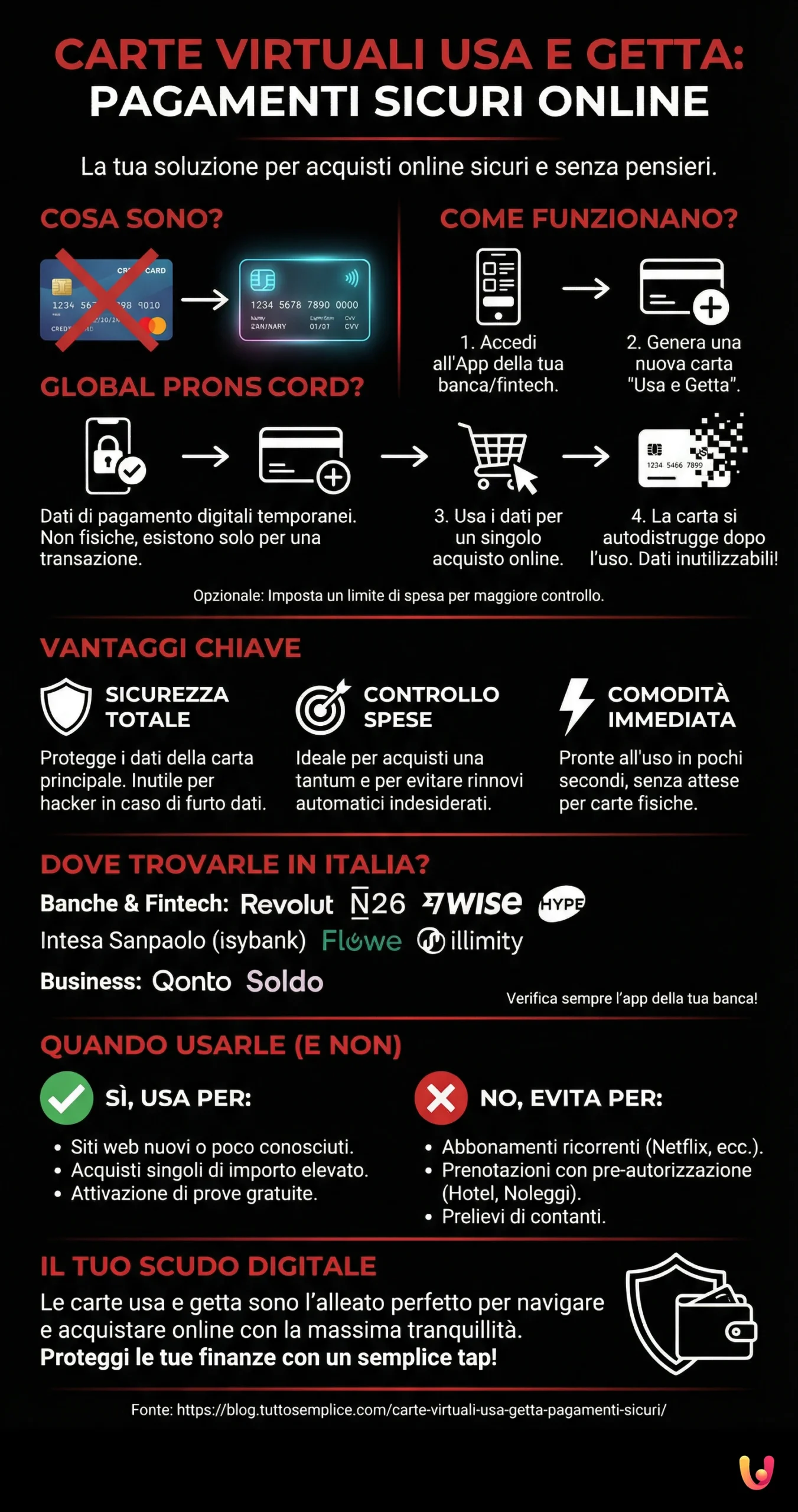 Infografic: Carduri Virtuale de Unică Folosință: Plăți Online Sigure Carduri Virtuale de Unică Folosință: Plăți Online Sigure - Infografic rezumativ
