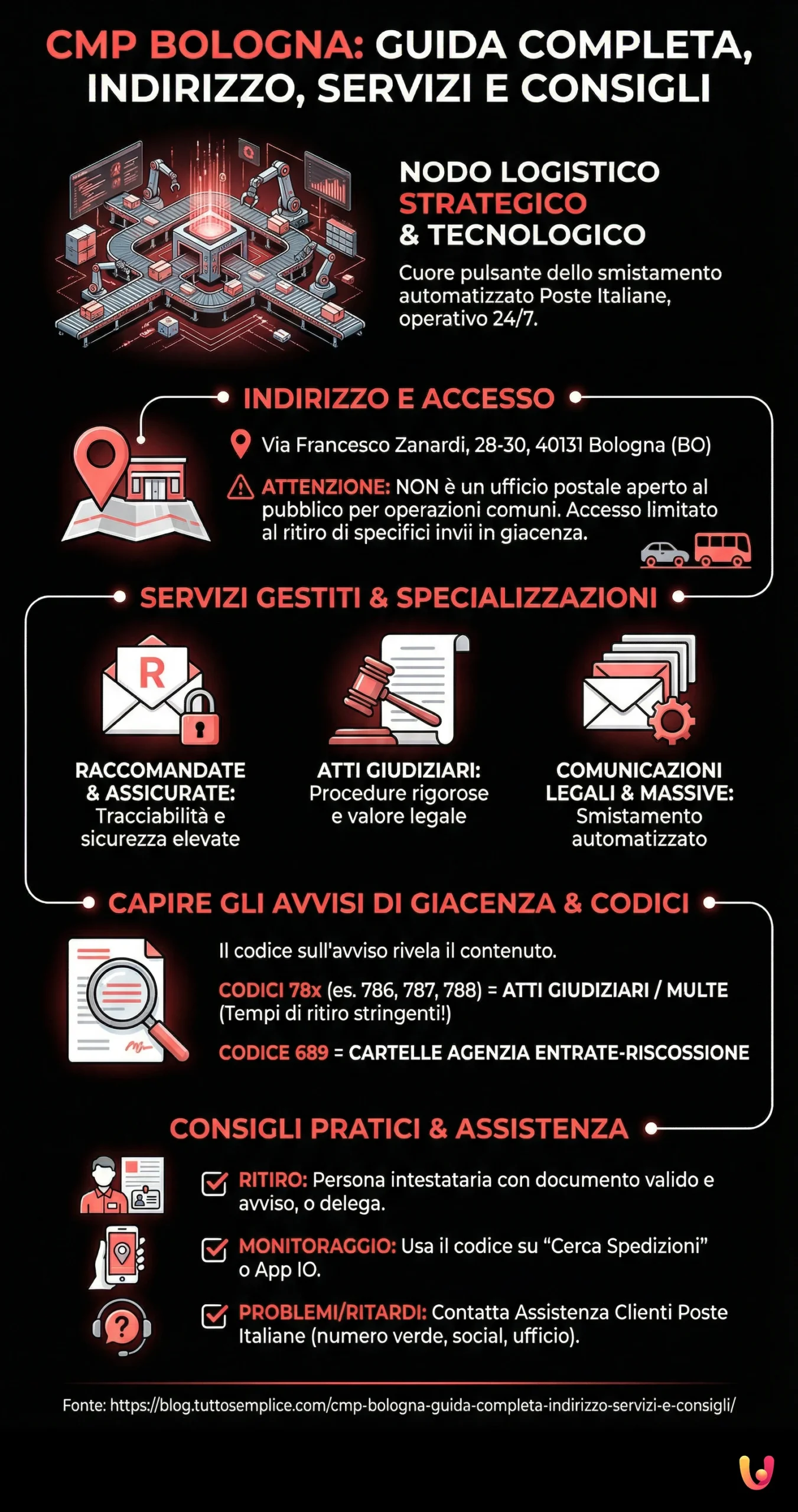 CMP Bologna: Guida Completa, Indirizzo, Servizi e Consigli - Infografica riassuntiva