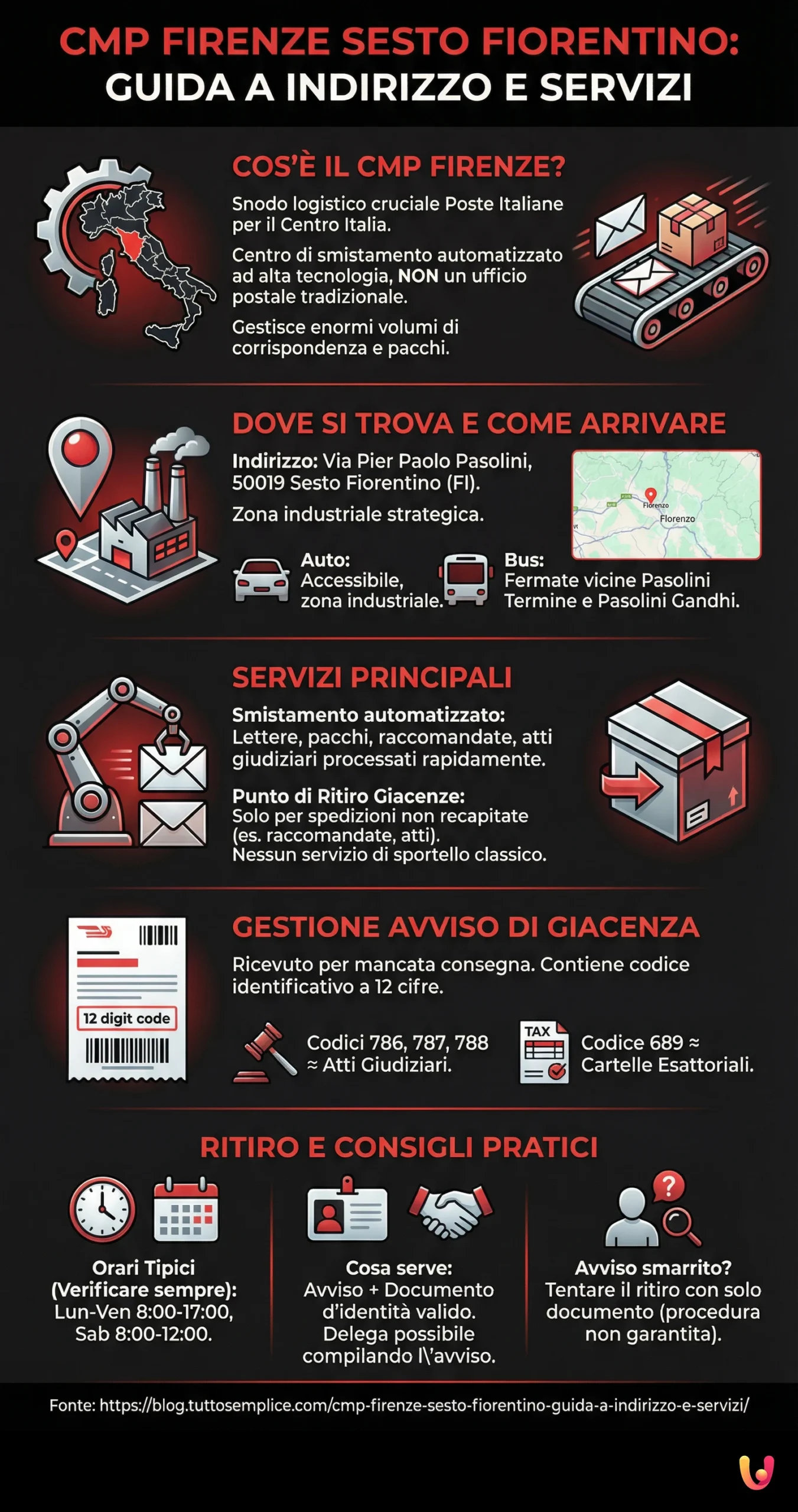 CMP Firenze Sesto Fiorentino: Guida a indirizzo e servizi - Infografica riassuntiva