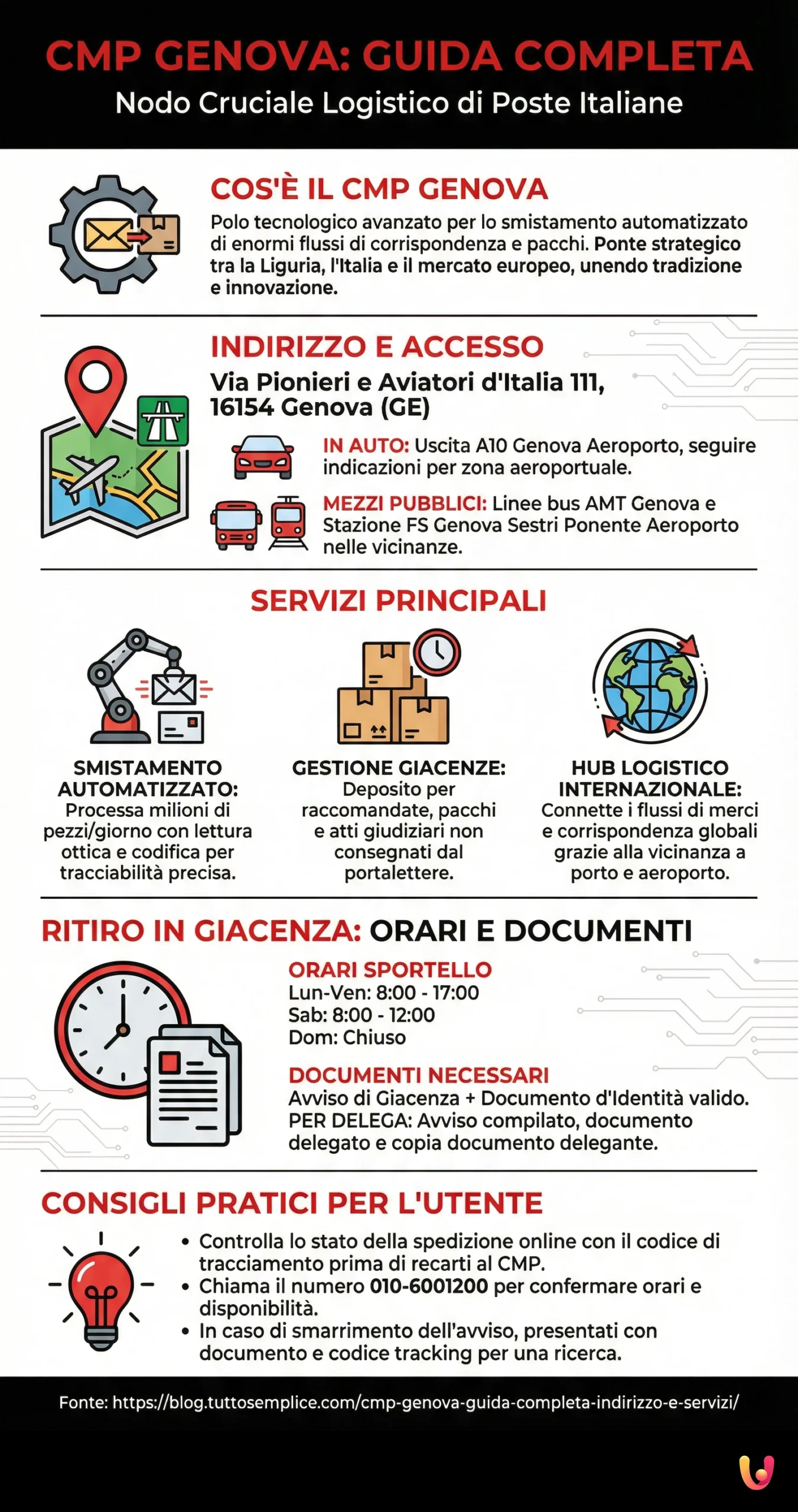 CMP Genova: guida completa, indirizzo e servizi - Infografica riassuntiva
