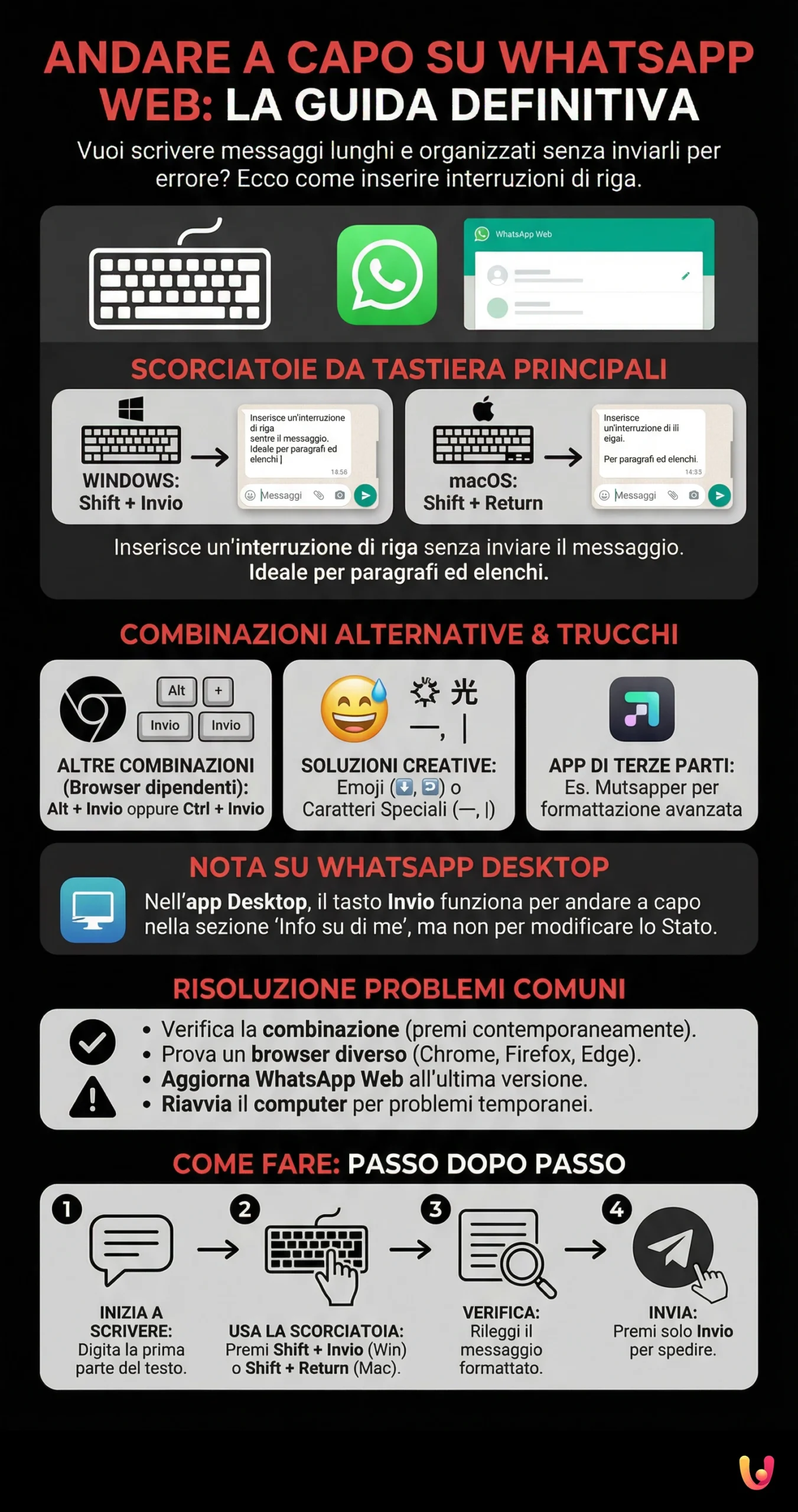 Infografia: Mudar de linha no WhatsApp Web: o guia definitivo Mudar de linha no WhatsApp Web: o guia definitivo - Infografia resumida