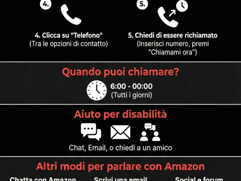 Infografica: Come Contattare Amazon Telefonicamente Gratis: Guida Facile