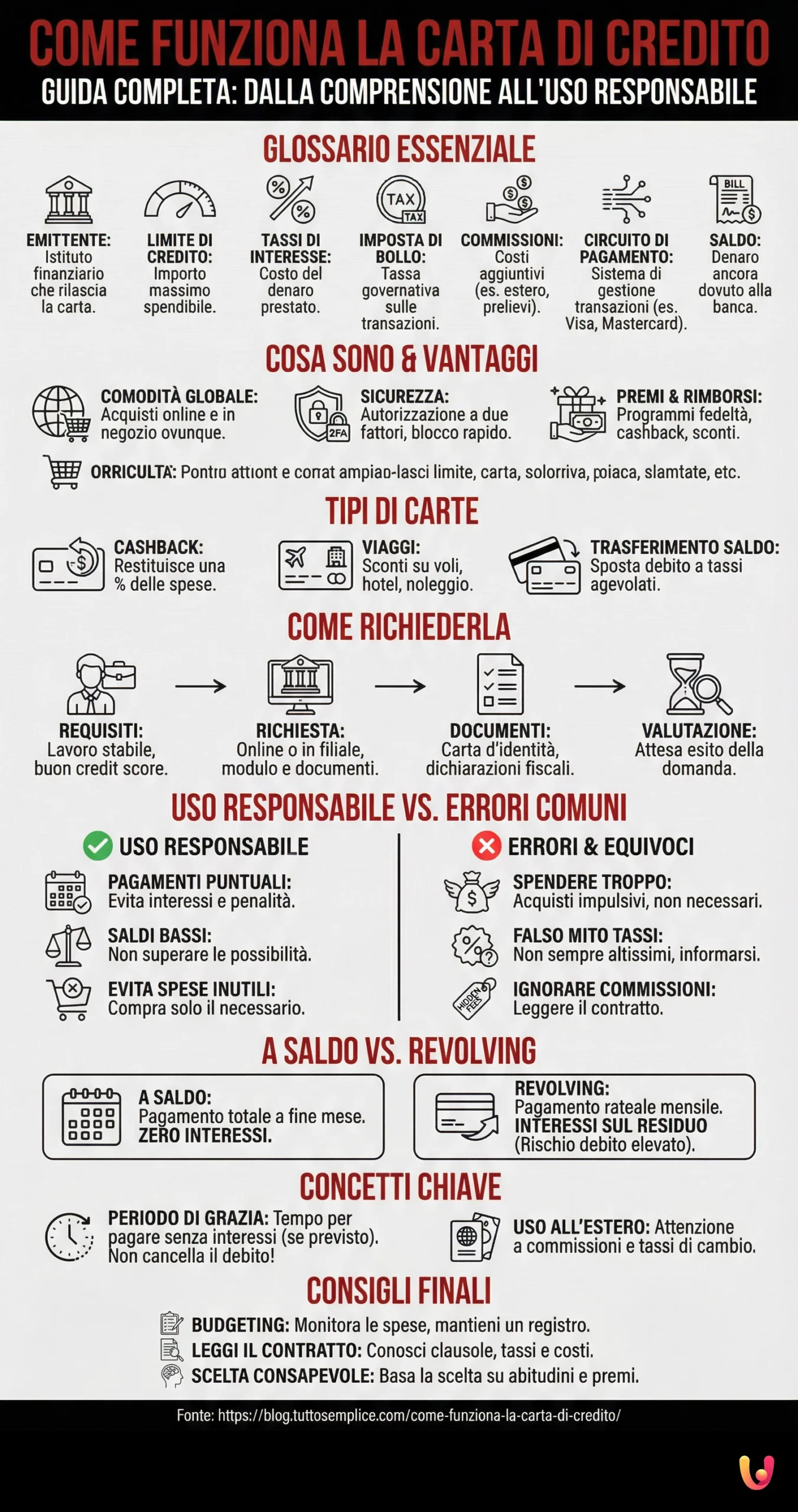 How Credit Cards Work - Summary Infographic