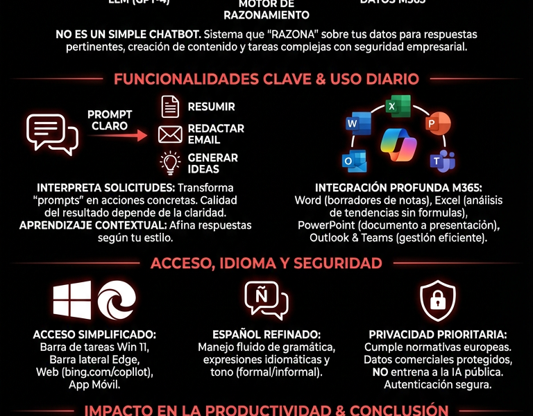 Infografica: Copilot de Microsoft: Gu&iacute;a Pr&aacute;ctica y Completa 2025