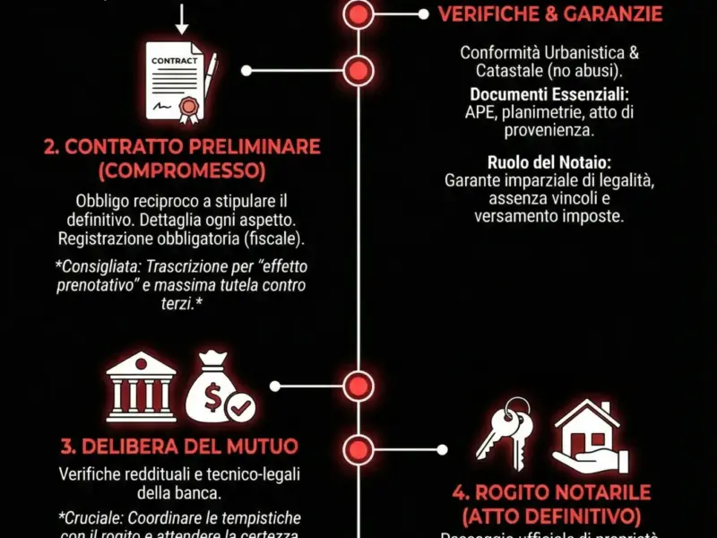 Infografica: Dal Preliminare al Rogito: Come Comprare Casa Senza Rischi