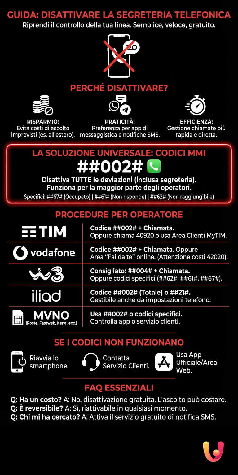 Infografia: Desativar o Correio de Voz: Guia para Todas as Operadoras Desativar o Correio de Voz: Guia para Todas as Operadoras - Infografia resumida
