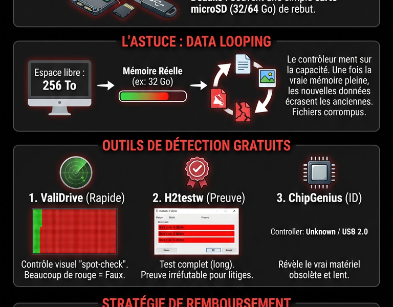 Infografica: Disque dur 256 To : Comment d&eacute;masquer l'arnaque et obtenir un remboursement