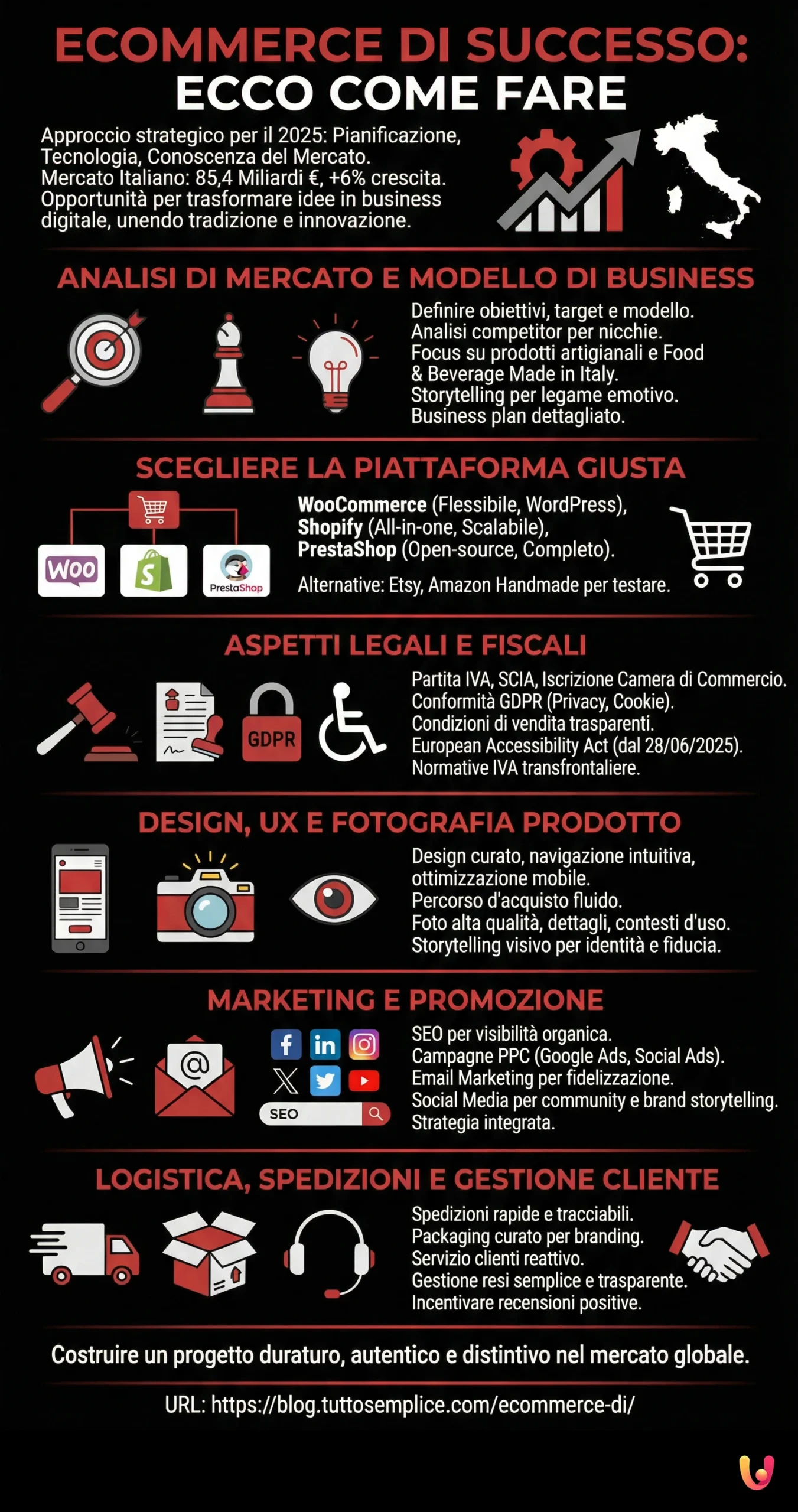 Ecommerce di successo: Ecco come fare - Infografica riassuntiva