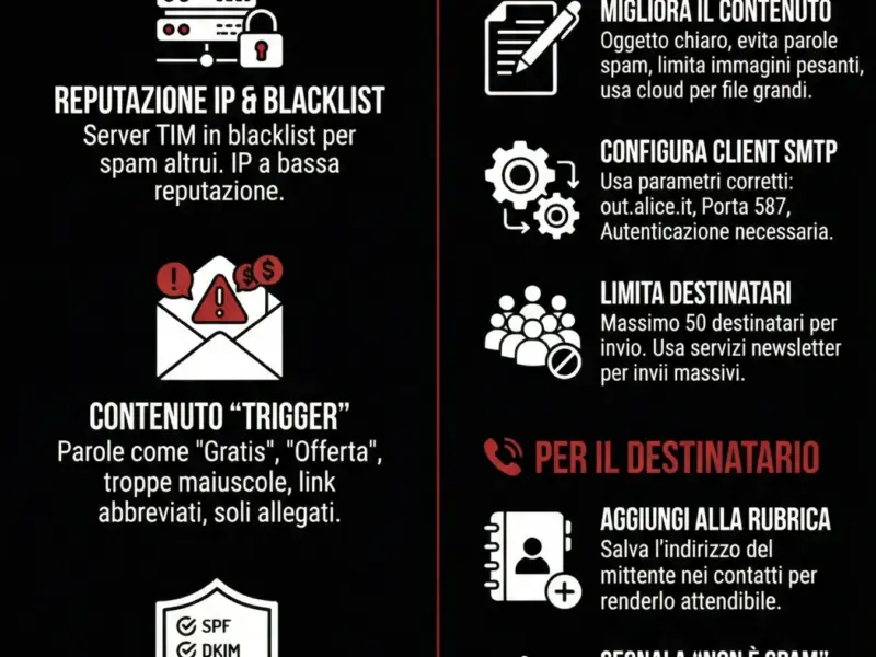 Infografica: Email Alice in spam? Cause e soluzioni per risolvere il problema