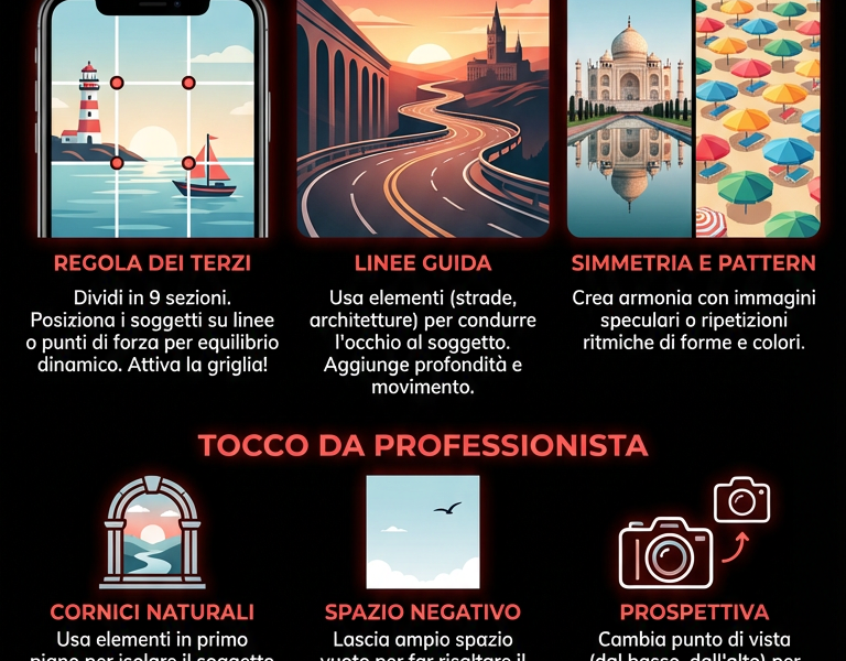 Infografica: Tecniche fotografiche con lo smartphone: ottieni foto perfette
