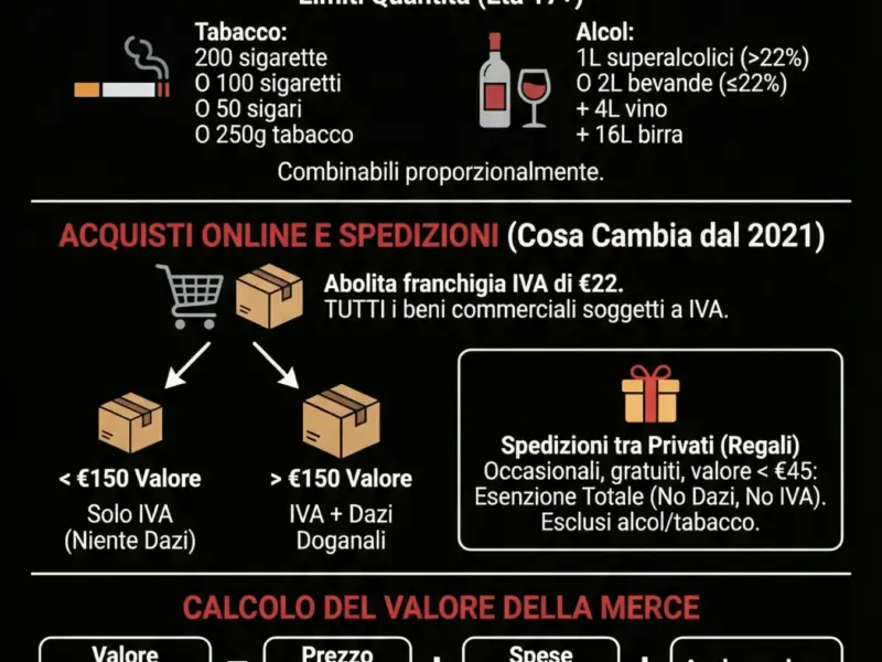 Infografica: Franchigia Doganale: Guida per Non Pagare i Dazi