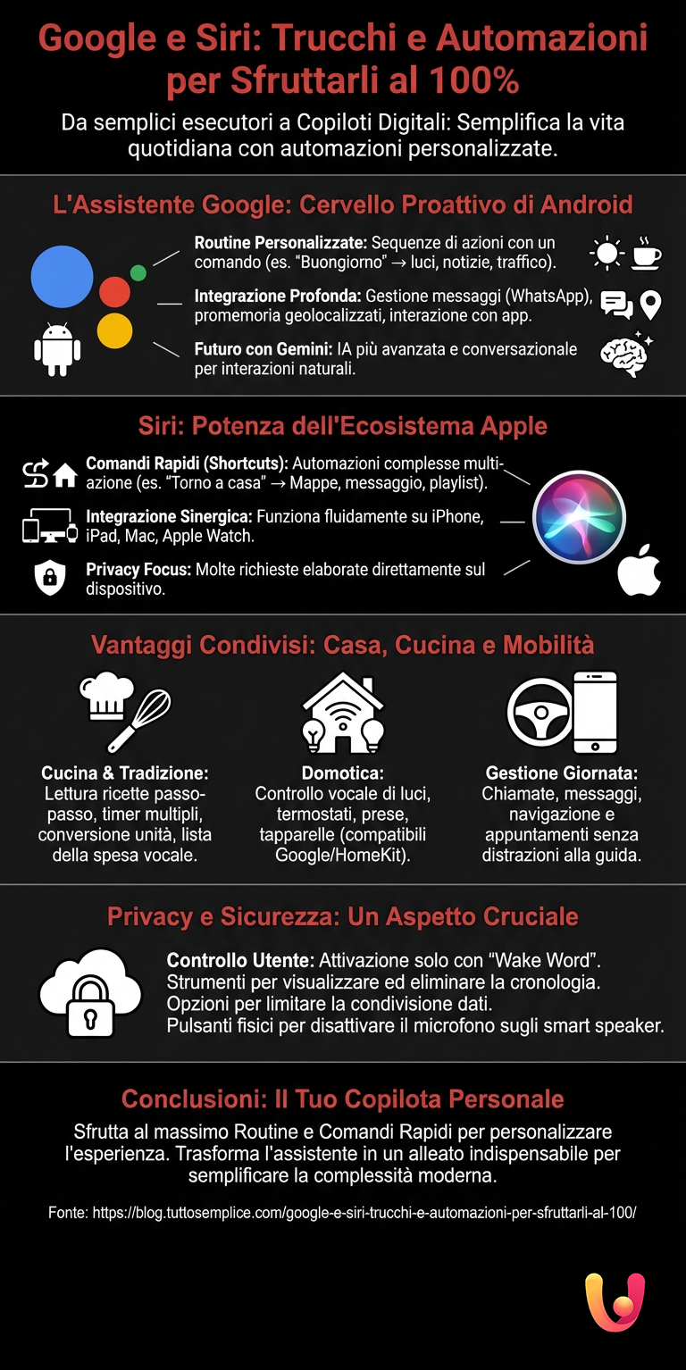 Google e Siri: truques e automa&ccedil;&otilde;es para tirar o m&aacute;ximo partido a 100% - Infografia de resumo