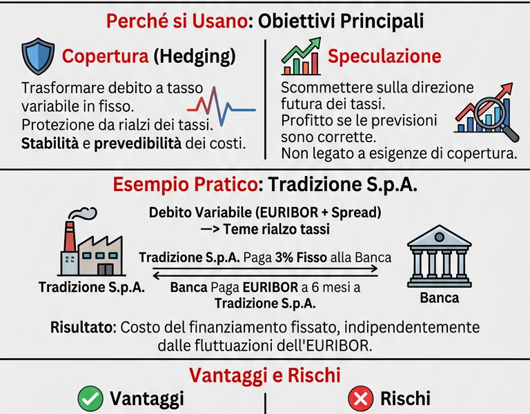 Infografica: Guida agli Interest Rate Swaps (IRS): Come Funzionano e Perch&eacute; si Usano