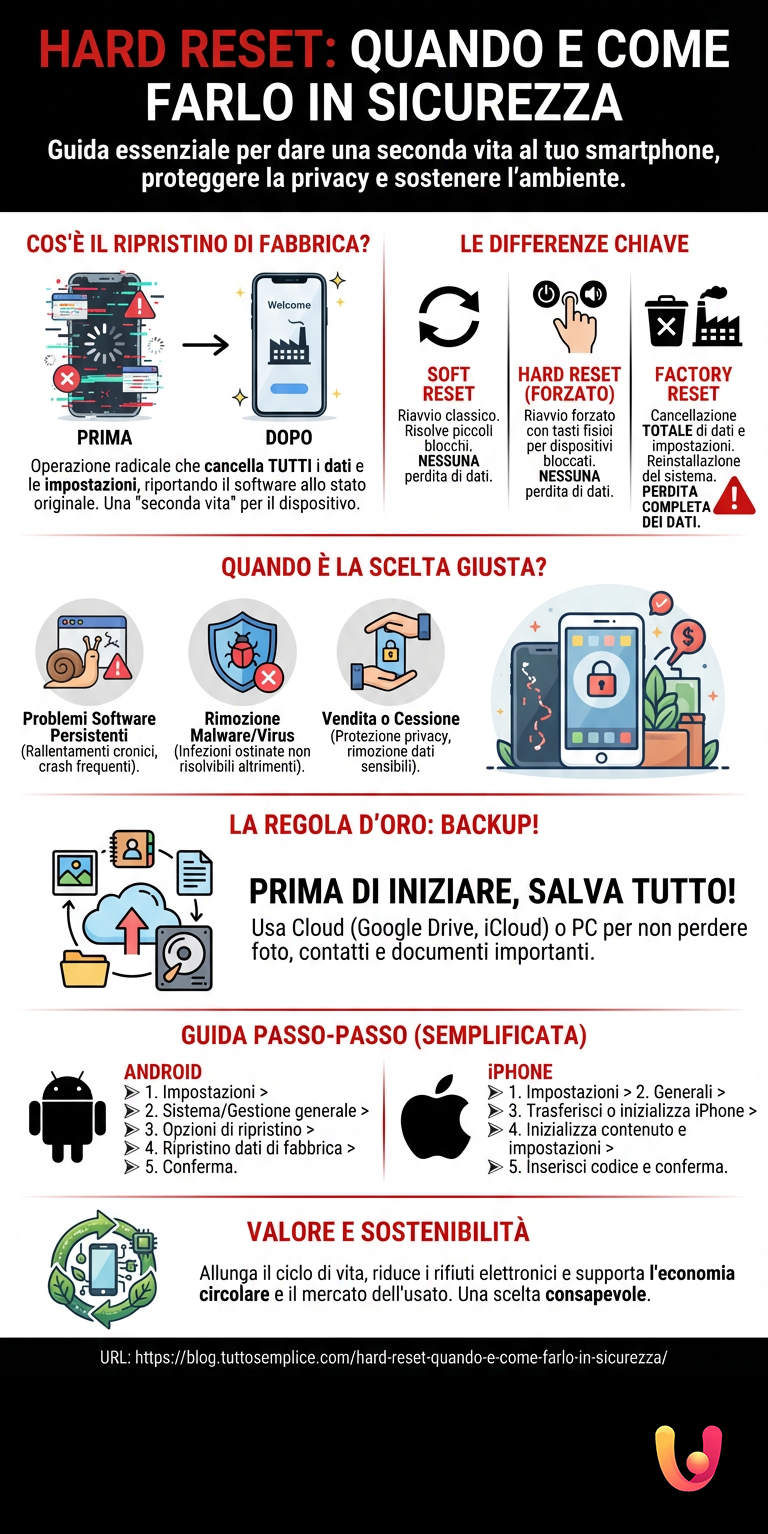 Hard Reset: Quando e Como Faz&ecirc;-lo em Seguran&ccedil;a - Infografia resumida