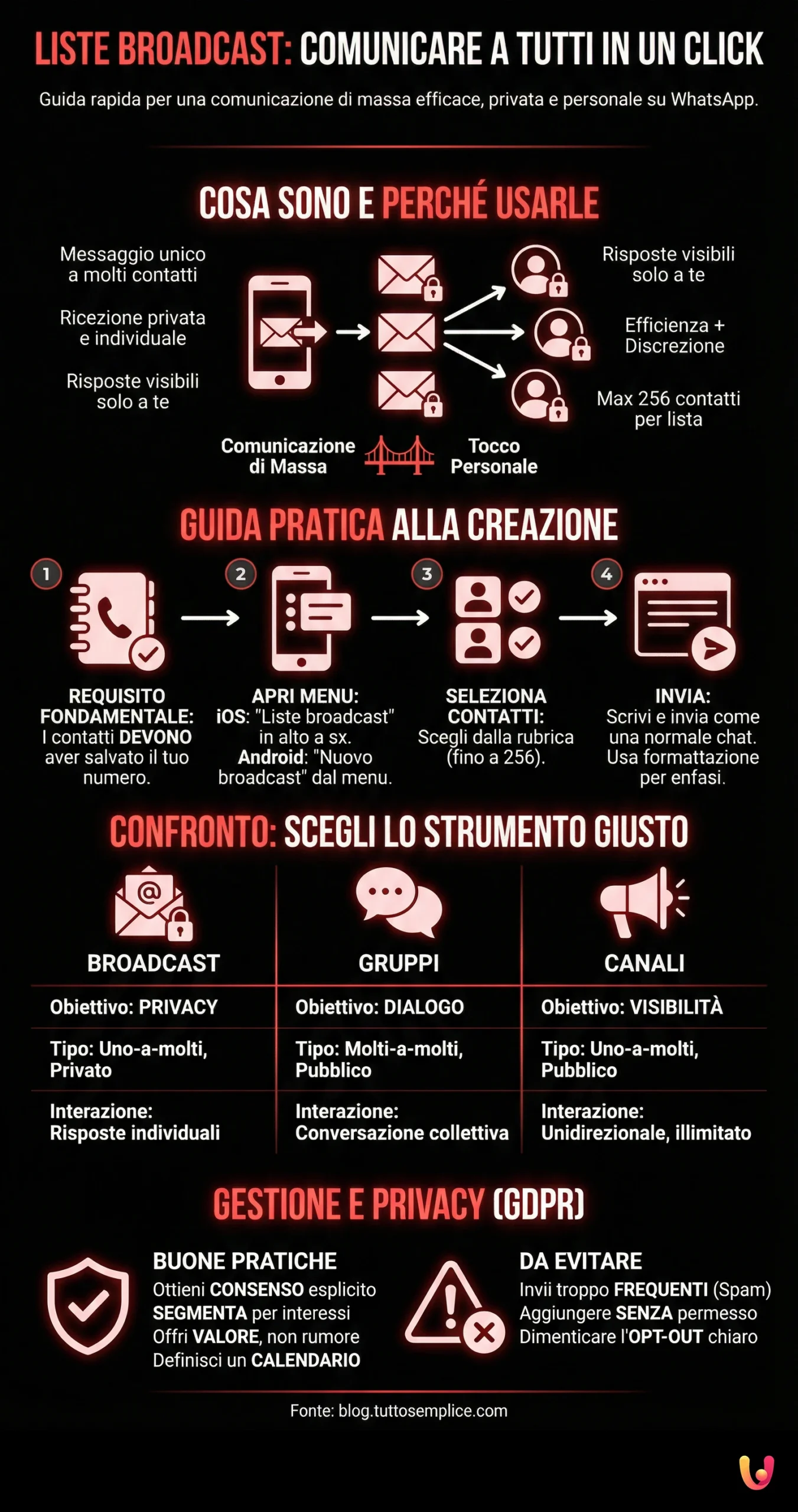Infografic: Liste de Difuzare: Ghid pentru a Comunica cu Toți printr-un Click Liste de Difuzare: Ghid pentru a Comunica cu Toți printr-un Click - Infografic rezumativ