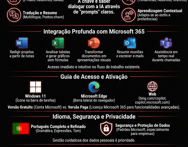 Infografica: Microsoft Copilot: Guia Pr&aacute;tico e Completo 2025