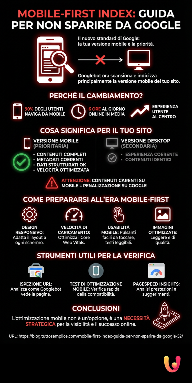 Mobile - First Index: Guida per non sparire da Google (52) - Infografica riassuntiva