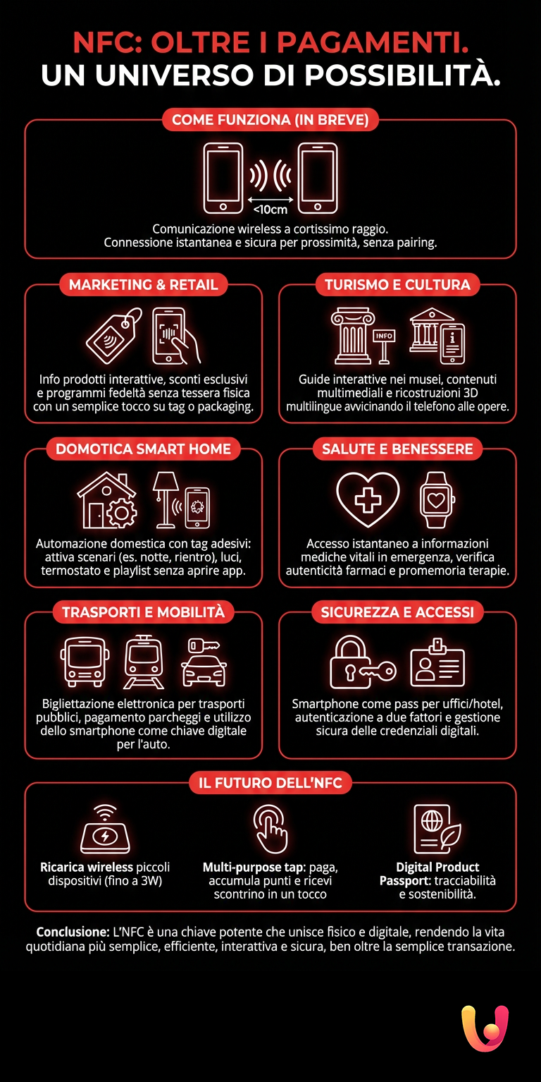 NFC: n&atilde;o apenas pagamentos. Eis para que serve realmente - Infografia de resumo