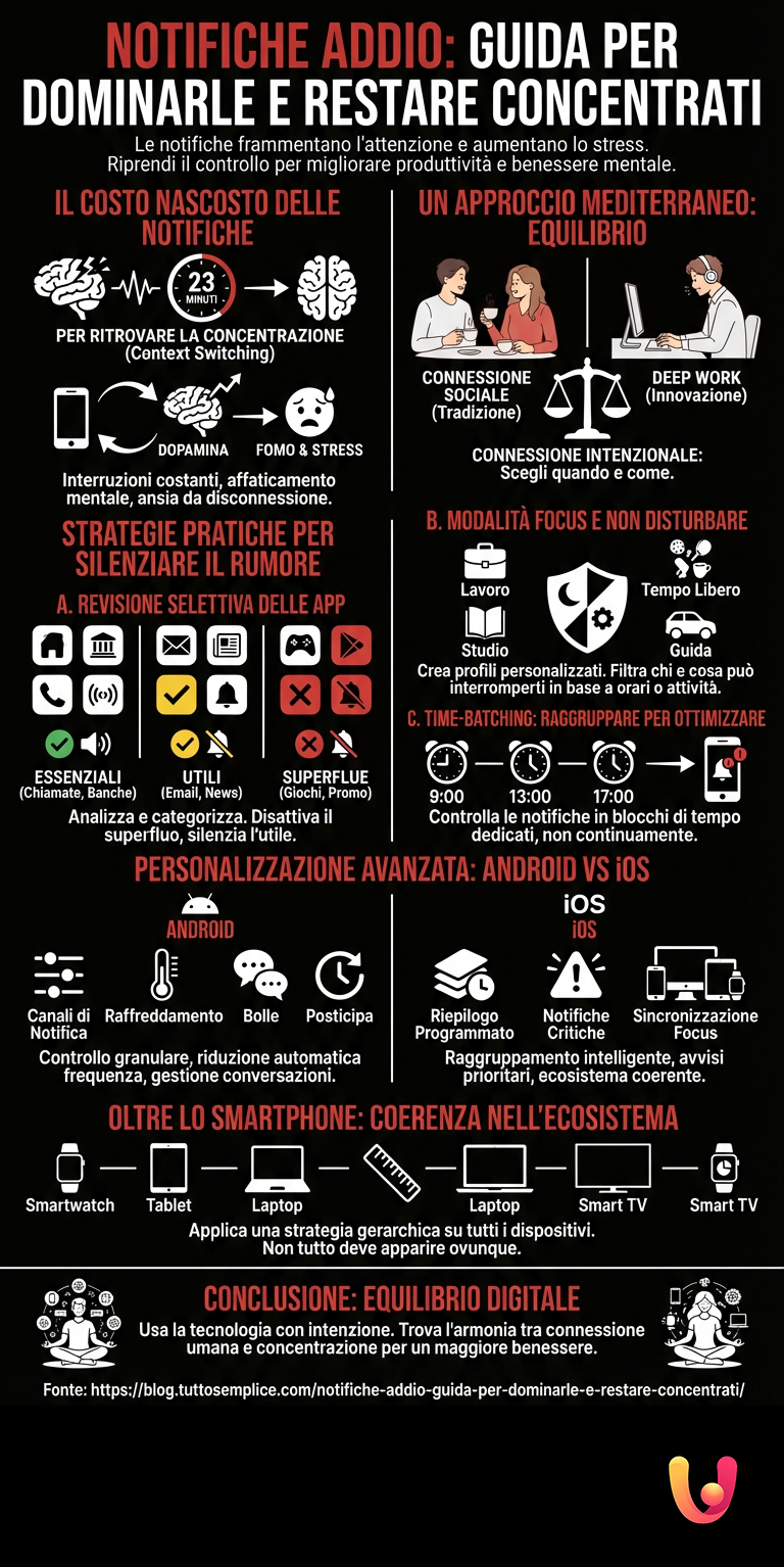 Infografía: Adiós a las notificaciones: Guía para dominarlas y mantener la concentración Adiós a las notificaciones: Guía para dominarlas y mantener la concentración - Infografía resumen